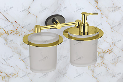Tumbler Holder With Liquid Soap Dispenser