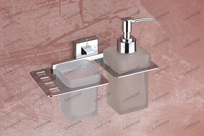 Tumbler Holder With Liquid Soap Dispenser